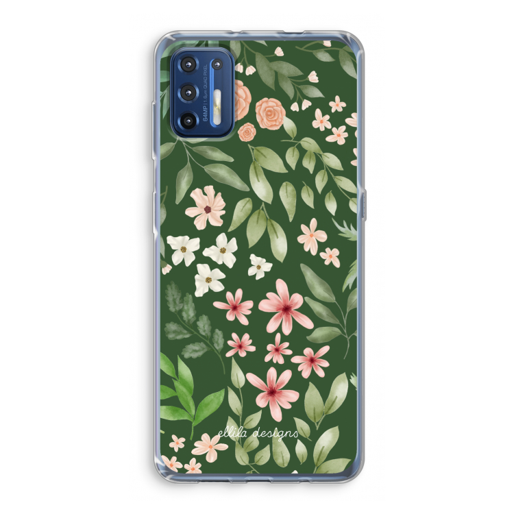 Botanical green sweet flower heaven: Motorola Moto G9 Plus Transparant Hoesje