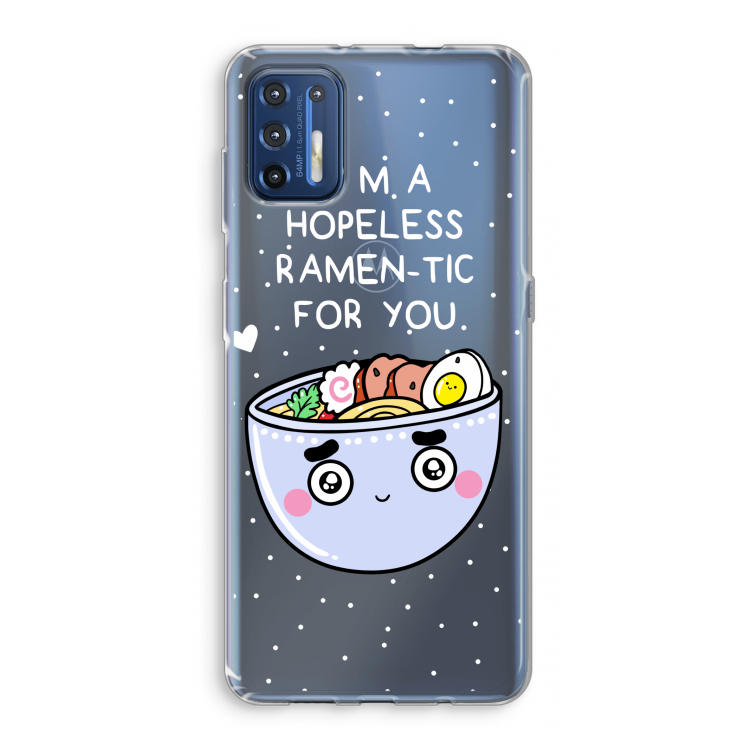 I'm A Hopeless Ramen-Tic For You: Motorola Moto G9 Plus Transparant Hoesje