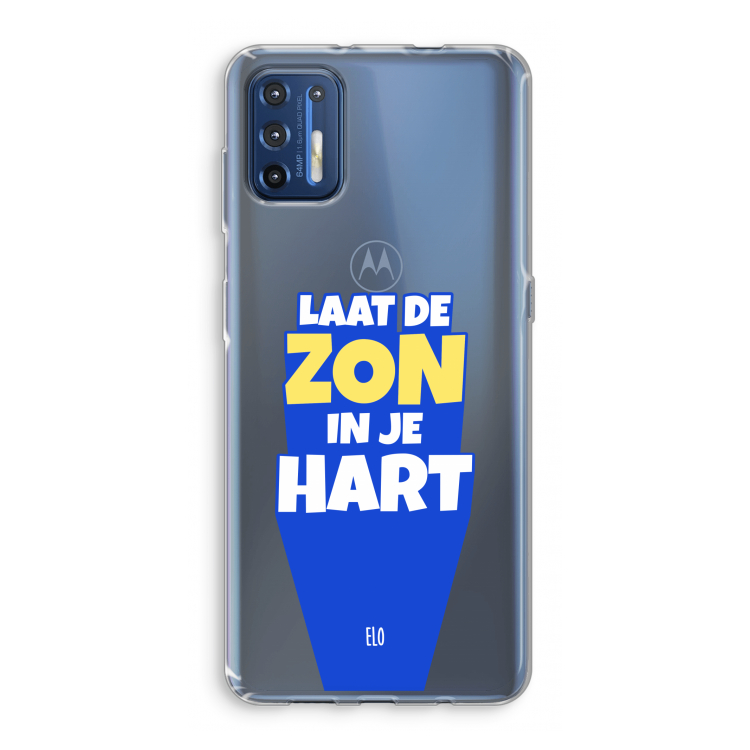 Laat de zon in je hart: Motorola Moto G9 Plus Transparant Hoesje