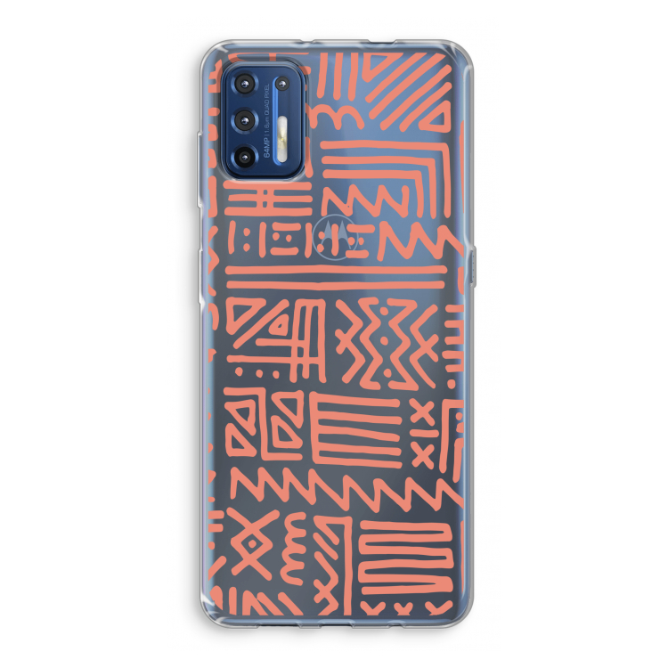 Marrakech Pink: Motorola Moto G9 Plus Transparant Hoesje