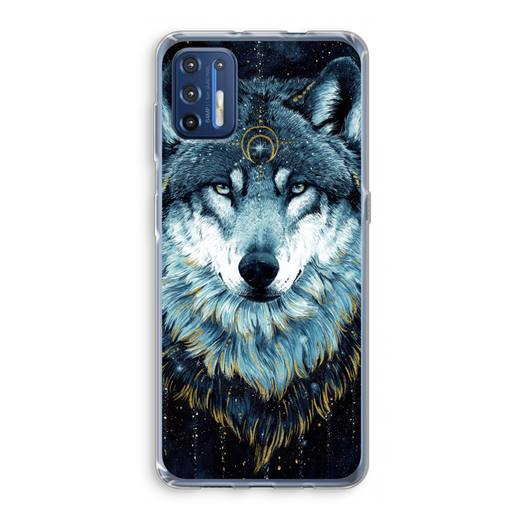 Darkness Wolf: Motorola Moto G9 Plus Transparant Hoesje