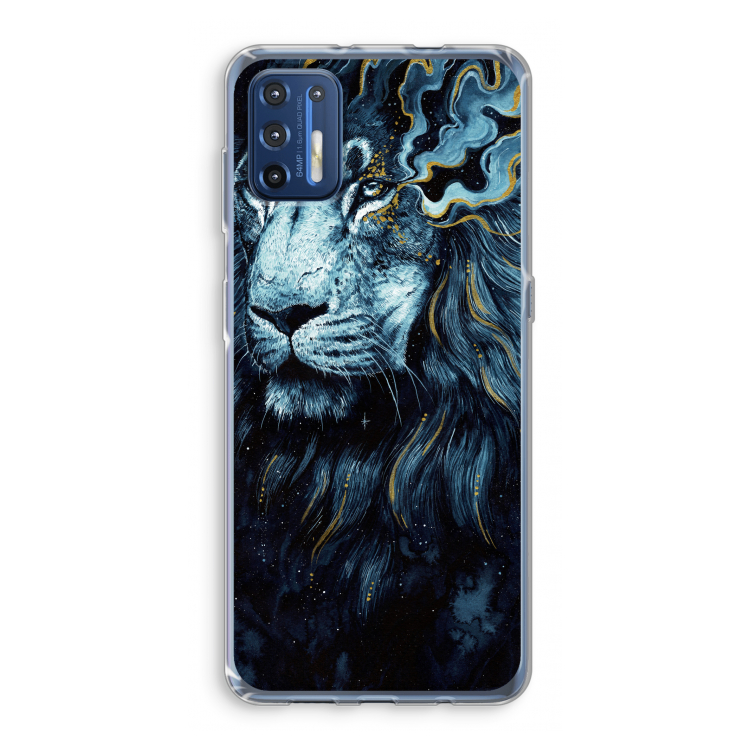 Darkness Lion: Motorola Moto G9 Plus Transparant Hoesje