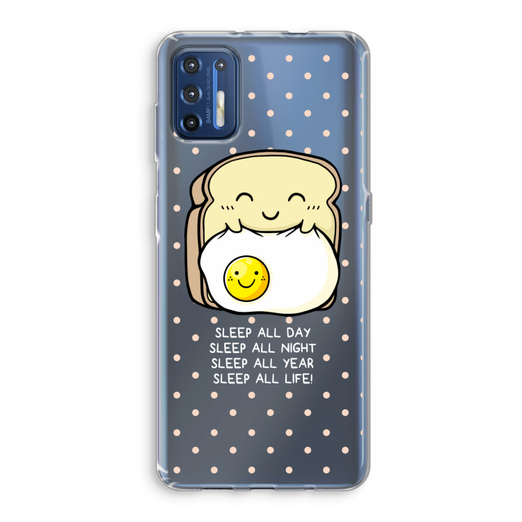 Sleep All Day: Motorola Moto G9 Plus Transparant Hoesje