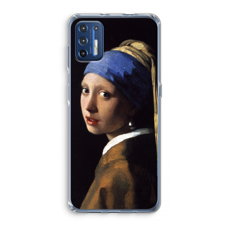 The Pearl Earring: Motorola Moto G9 Plus Transparant Hoesje