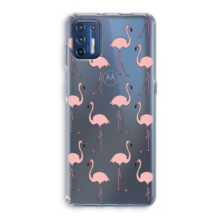 Anything Flamingoes: Motorola Moto G9 Plus Transparant Hoesje