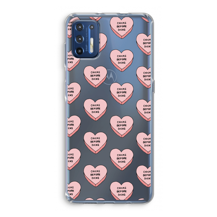 Chicks before dicks: Motorola Moto G9 Plus Transparant Hoesje