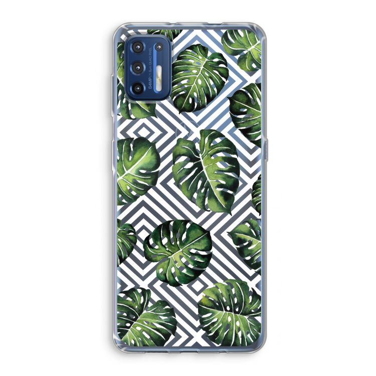 Geometrische jungle: Motorola Moto G9 Plus Transparant Hoesje