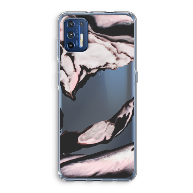 Roze stroom: Motorola Moto G9 Plus Transparant Hoesje