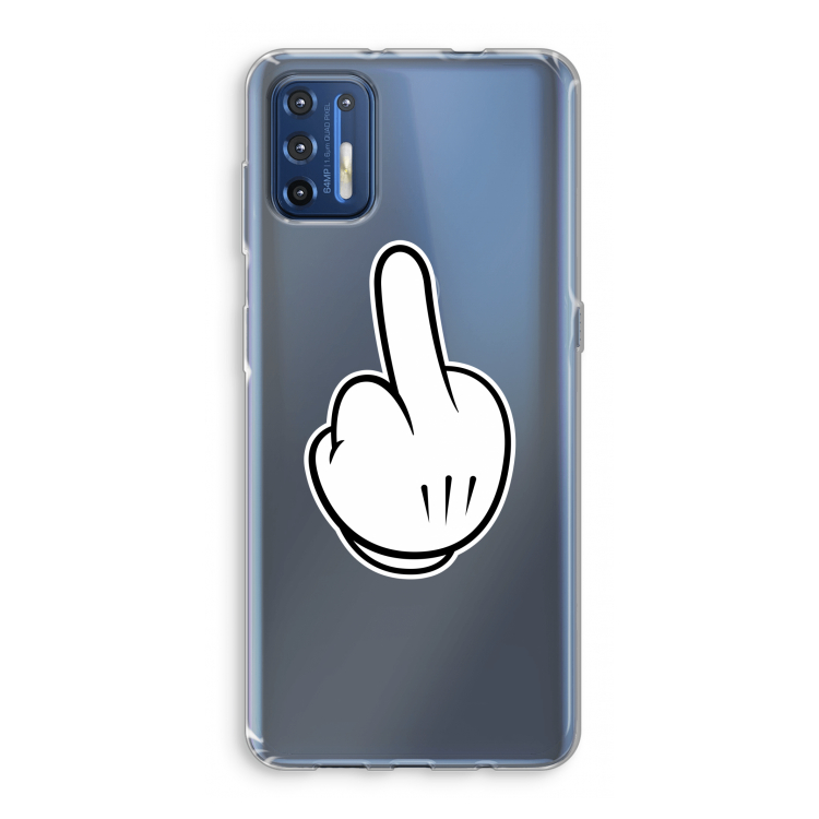 Middle finger black: Motorola Moto G9 Plus Transparant Hoesje