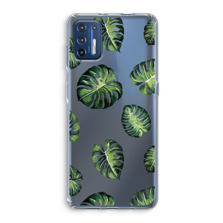 Tropische bladeren: Motorola Moto G9 Plus Transparant Hoesje