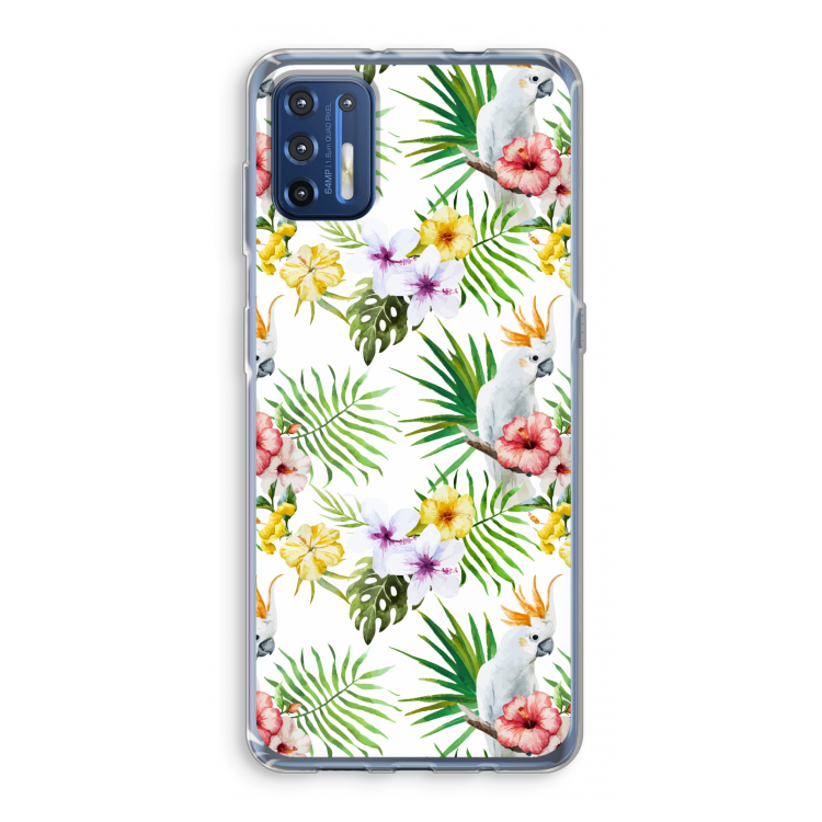 Gele kuif: Motorola Moto G9 Plus Transparant Hoesje