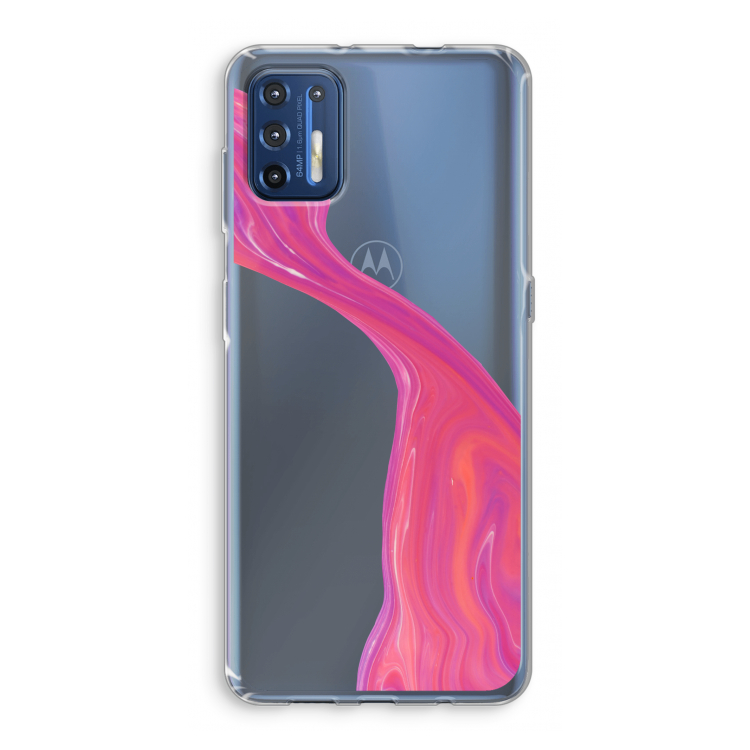 Paarse stroom: Motorola Moto G9 Plus Transparant Hoesje