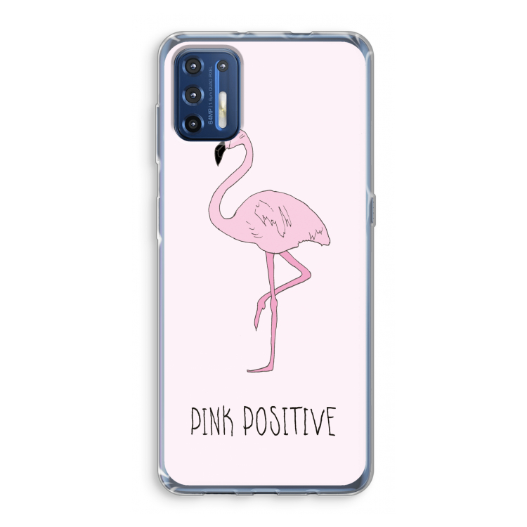 Pink positive: Motorola Moto G9 Plus Transparant Hoesje