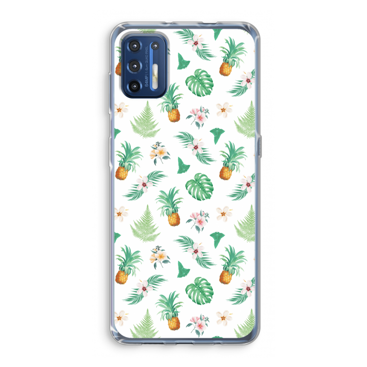 Ananas bladeren: Motorola Moto G9 Plus Transparant Hoesje