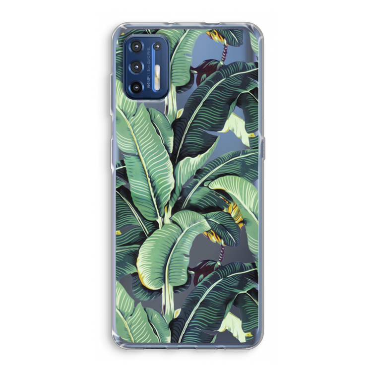 Bananenbladeren: Motorola Moto G9 Plus Transparant Hoesje