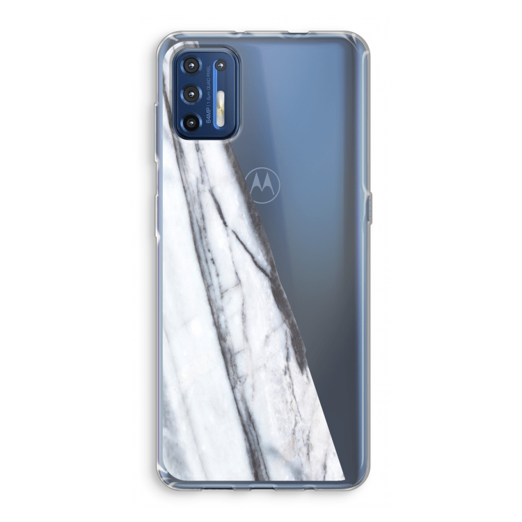 Gestreepte marmer: Motorola Moto G9 Plus Transparant Hoesje