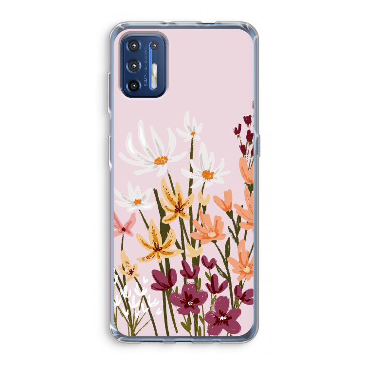 Painted wildflowers: Motorola Moto G9 Plus Transparant Hoesje