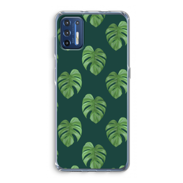 Monstera leaves: Motorola Moto G9 Plus Transparant Hoesje