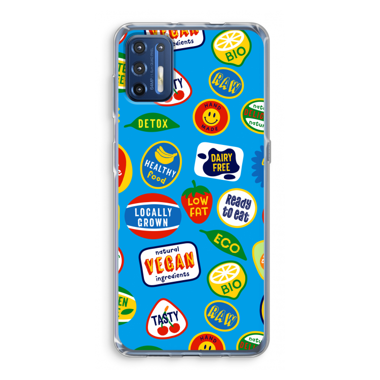 Fruitsticker: Motorola Moto G9 Plus Transparant Hoesje