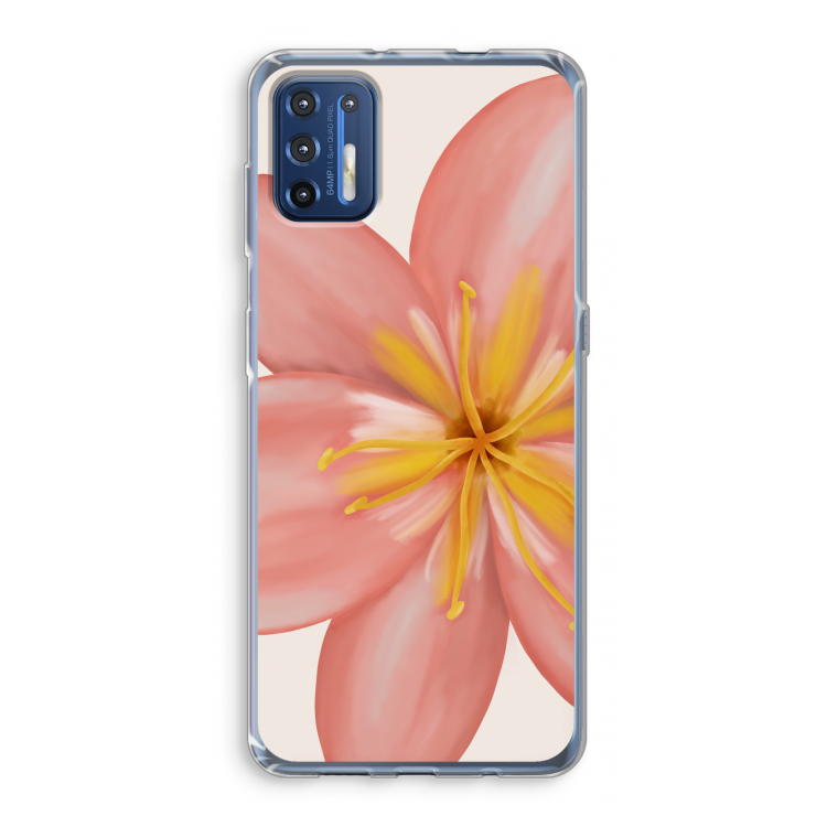 Pink Ellila Flower: Motorola Moto G9 Plus Transparant Hoesje