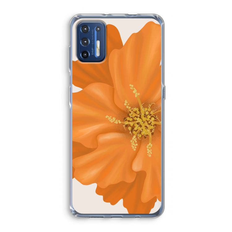 Orange Ellila flower: Motorola Moto G9 Plus Transparant Hoesje