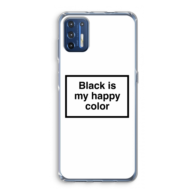 Black is my happy color: Motorola Moto G9 Plus Transparant Hoesje