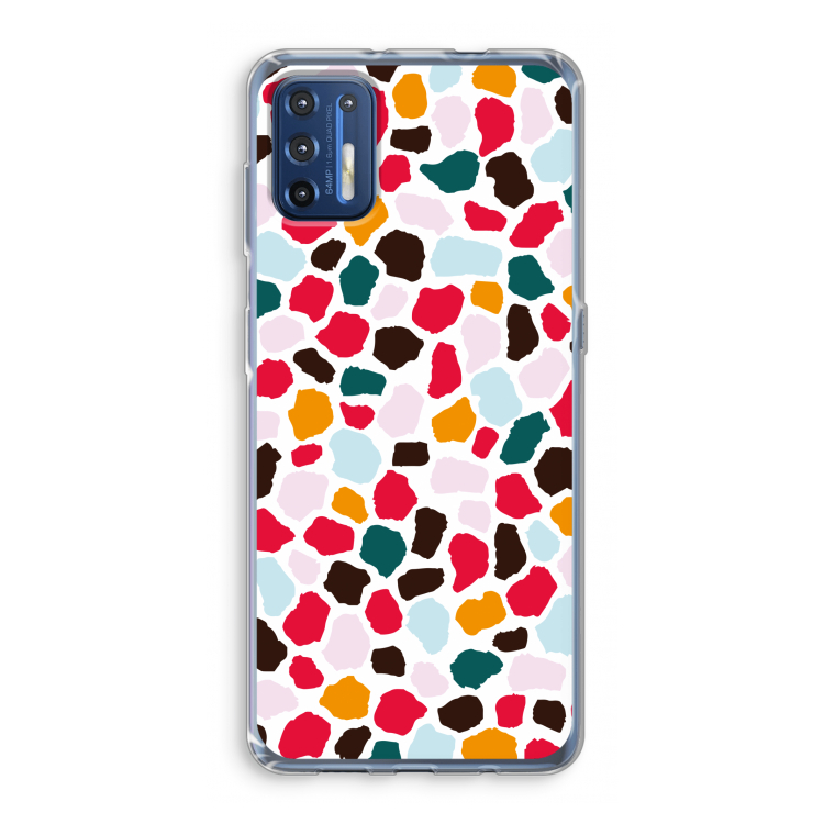 Colored Giraffe: Motorola Moto G9 Plus Transparant Hoesje