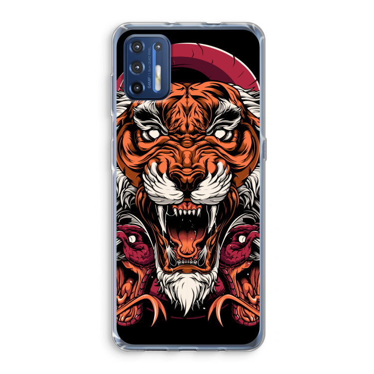 Tiger and Rattlesnakes: Motorola Moto G9 Plus Transparant Hoesje