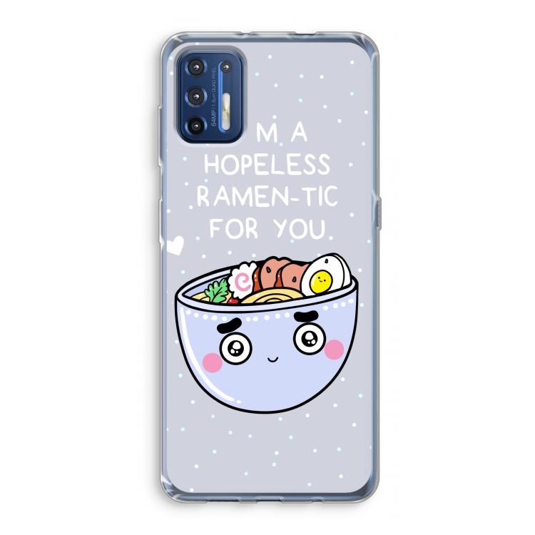 I'm A Hopeless Ramen-Tic For You: Motorola Moto G9 Plus Transparant Hoesje