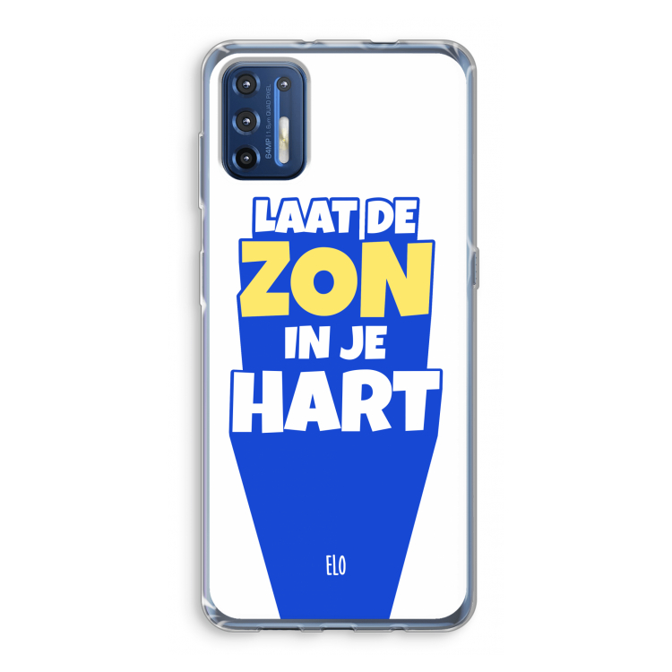 Laat de zon in je hart: Motorola Moto G9 Plus Transparant Hoesje