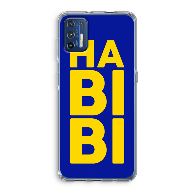 Habibi Blue: Motorola Moto G9 Plus Transparant Hoesje