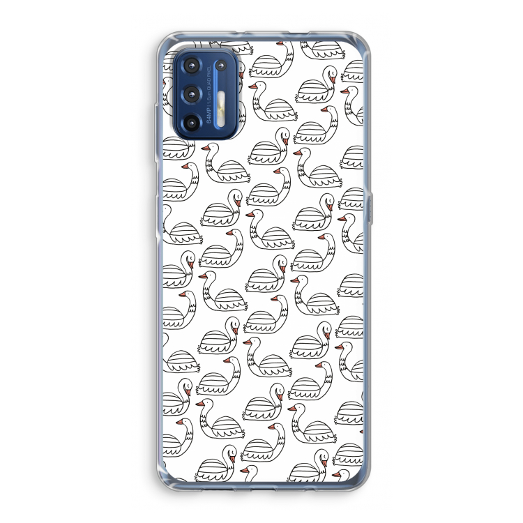 Zwanen: Motorola Moto G9 Plus Transparant Hoesje