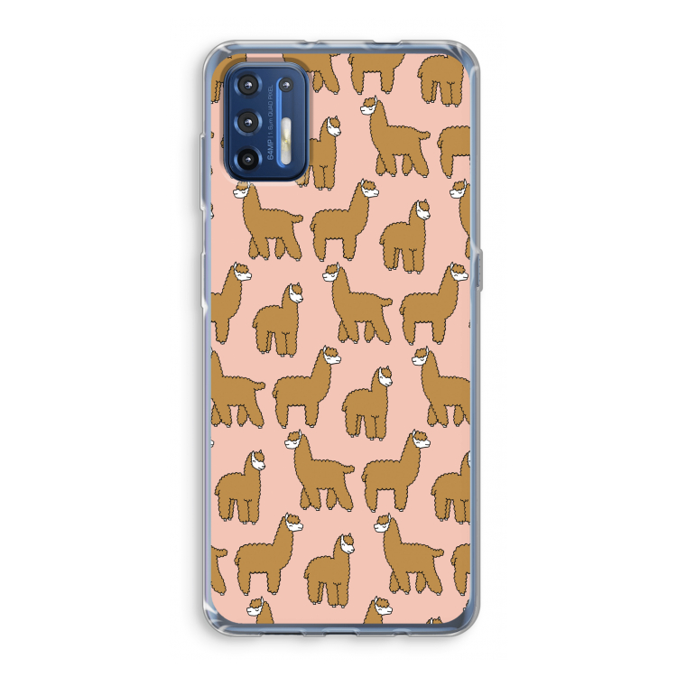 Alpacas: Motorola Moto G9 Plus Transparant Hoesje