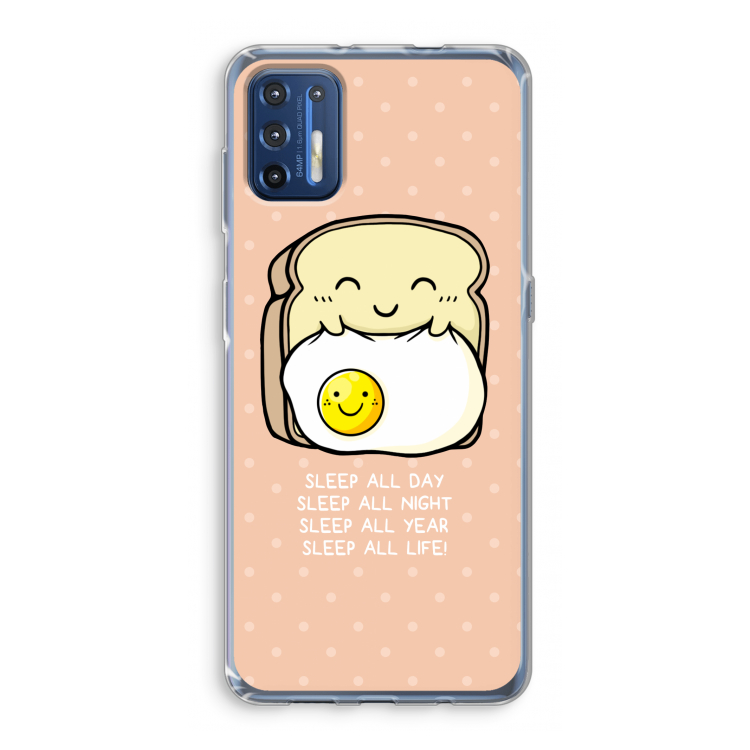 Sleep All Day: Motorola Moto G9 Plus Transparant Hoesje