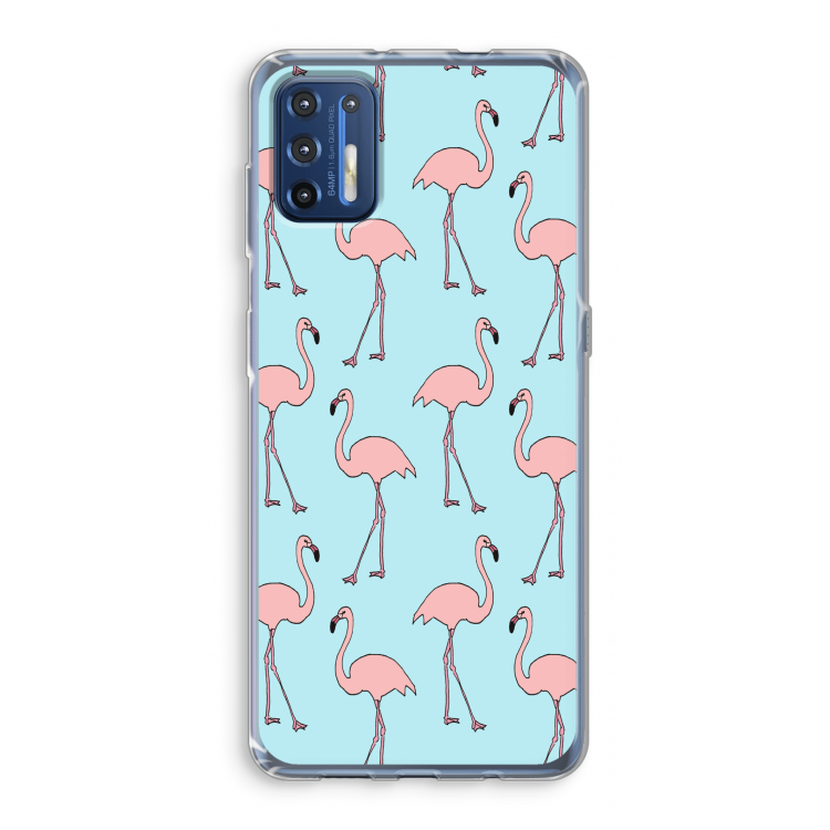 Anything Flamingoes: Motorola Moto G9 Plus Transparant Hoesje