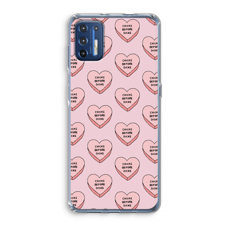 Chicks before dicks: Motorola Moto G9 Plus Transparant Hoesje