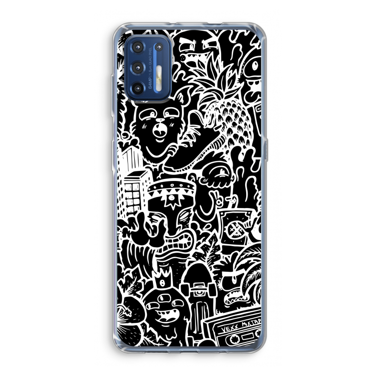 Vexx Black Mixtape: Motorola Moto G9 Plus Transparant Hoesje