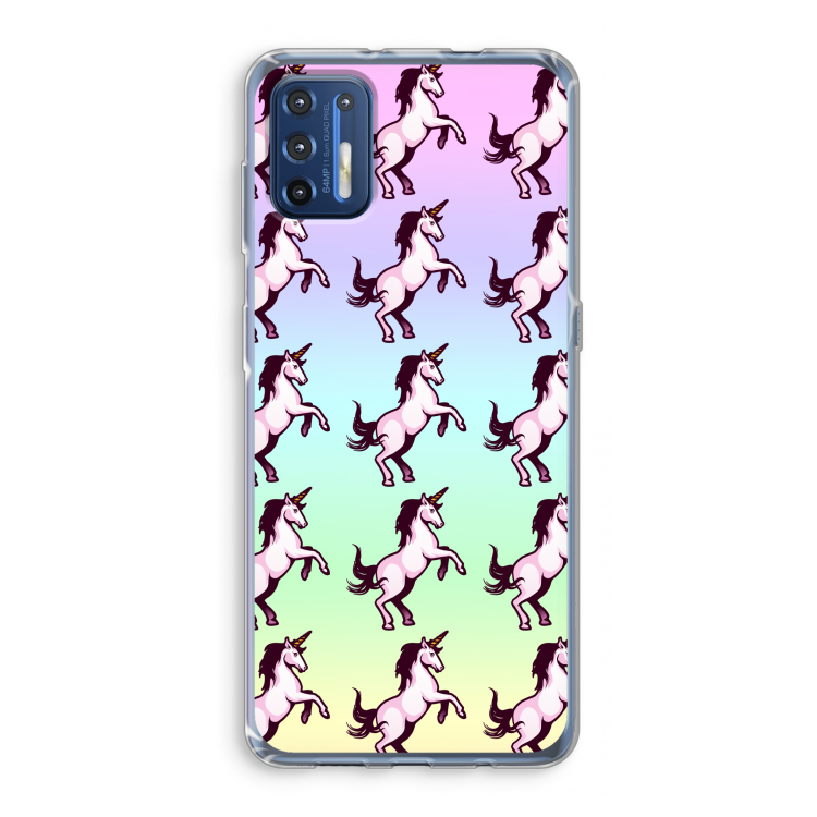 Musketon Unicorn: Motorola Moto G9 Plus Transparant Hoesje