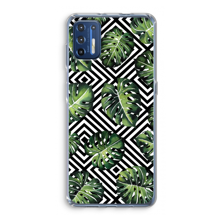 Geometrische jungle: Motorola Moto G9 Plus Transparant Hoesje