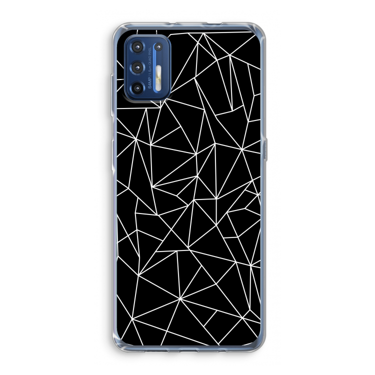 Geometrische lijnen wit: Motorola Moto G9 Plus Transparant Hoesje