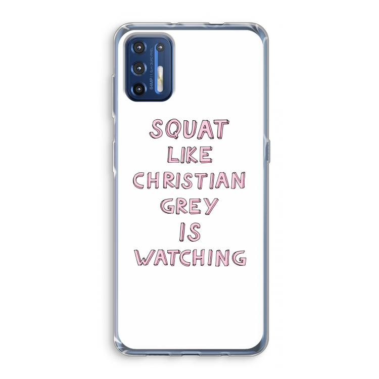 Christian Grey: Motorola Moto G9 Plus Transparant Hoesje