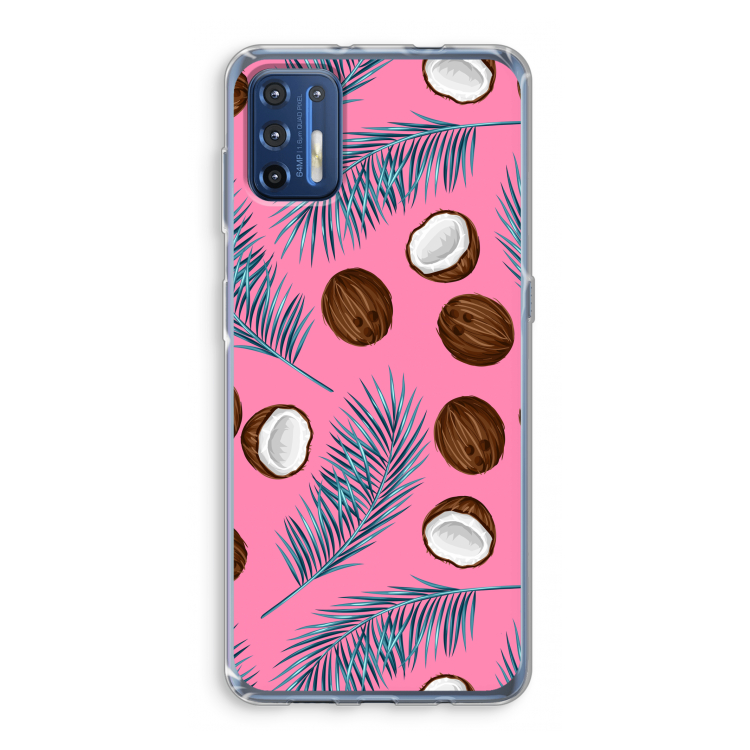 Kokosnoot roze: Motorola Moto G9 Plus Transparant Hoesje