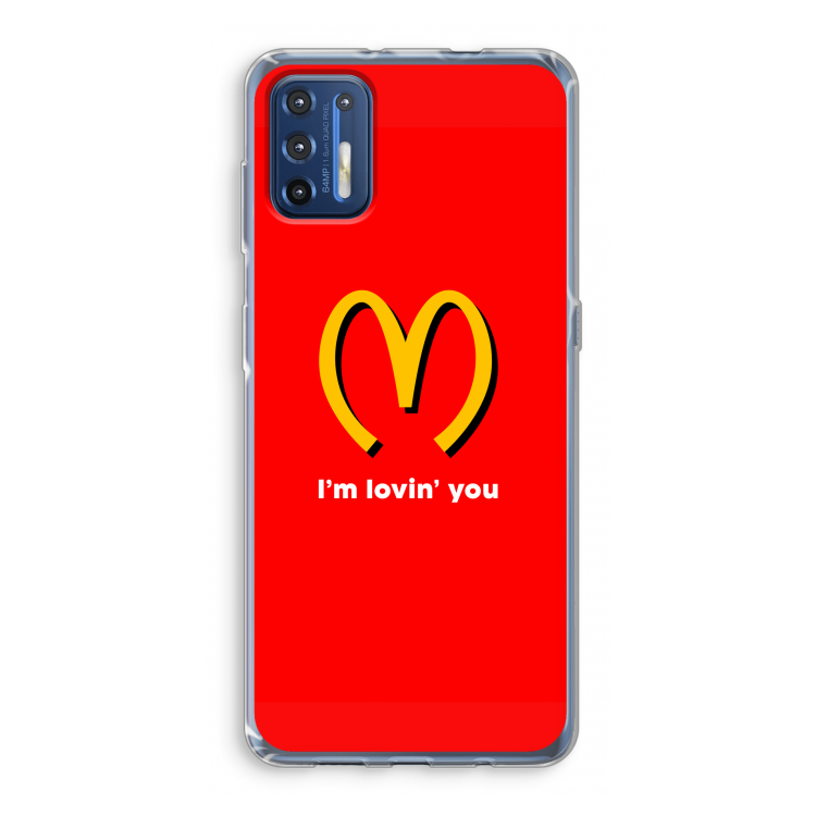 I'm lovin' you: Motorola Moto G9 Plus Transparant Hoesje