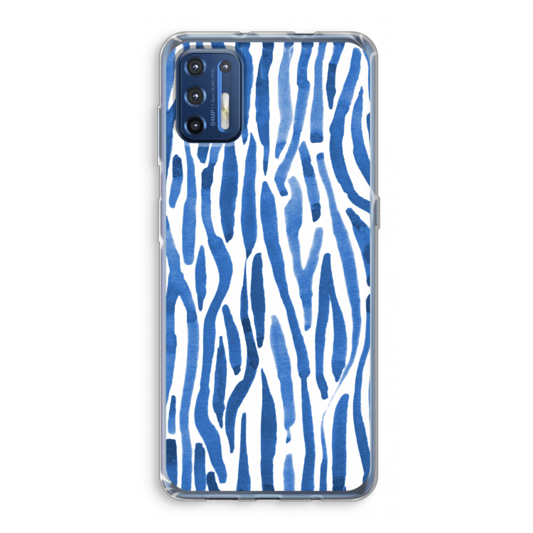 Blauwe nerven: Motorola Moto G9 Plus Transparant Hoesje