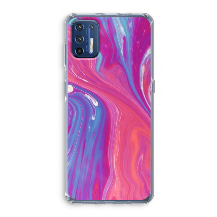 Paarse stroom: Motorola Moto G9 Plus Transparant Hoesje