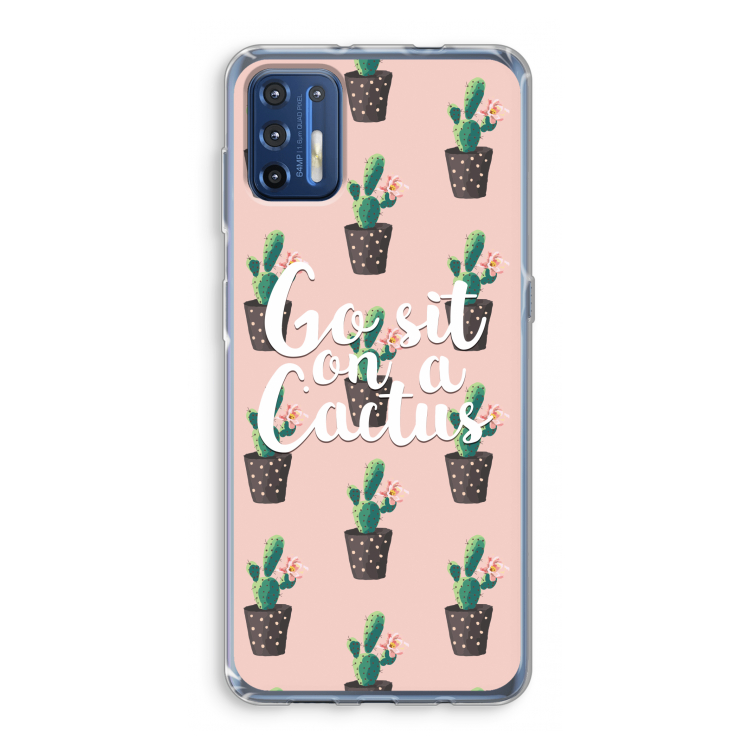 Cactus quote: Motorola Moto G9 Plus Transparant Hoesje