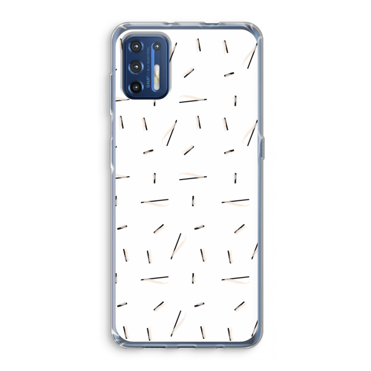 Hipster stripes: Motorola Moto G9 Plus Transparant Hoesje