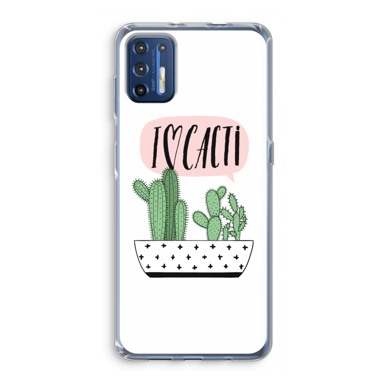 I love cacti: Motorola Moto G9 Plus Transparant Hoesje