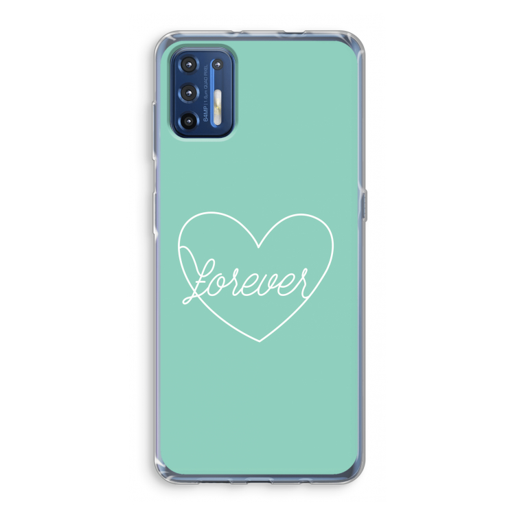 Forever heart pastel: Motorola Moto G9 Plus Transparant Hoesje