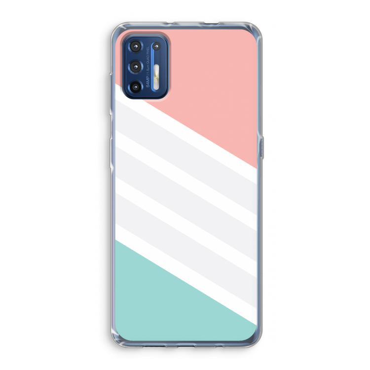 Strepen pastel: Motorola Moto G9 Plus Transparant Hoesje